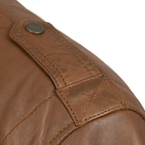 Max: Men's Cognac Leather Coat