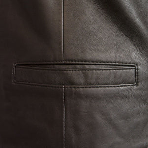 mens black leather waistcoat pocket