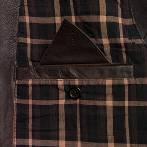 mens brown waistcoat inside button fasten pocket