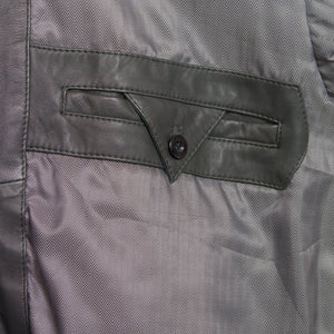 Mens Grey leather blouson  inside pocket