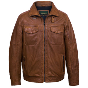 Men's Tan leather jacket Jake