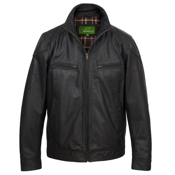 Matte leather 2024 jacket mens