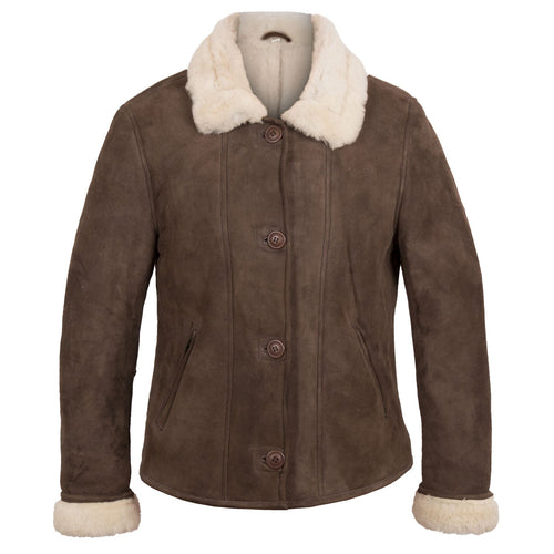 Nadia Ladies Luxury Brown Sheepskin jacket