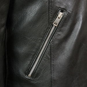 hip pocket - Noah mens black leather jacket by Hidepark