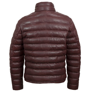 palmer mens burgundy funnel leather jacket by Hidepark