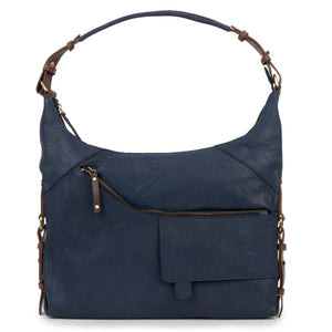 Penelope: Women's Navy Leather Handbag by Hidepark
