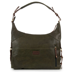 Penelope: Women's Olive Leather Handbag by Hidepark