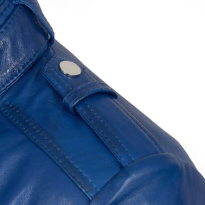 Penny: Women's Blue Leather Jacket