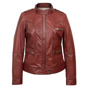 Penny: Women's Oxblood Leather Jacket