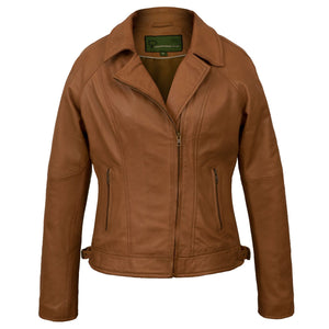 Tan Womens leather jacket Viki