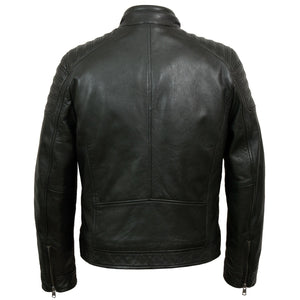 Tate mens black leather jacket by Hidepark