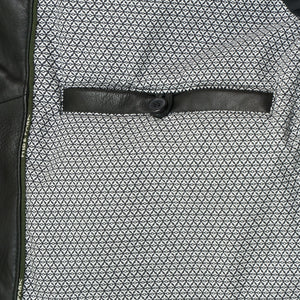 inside button pocket - Tate mens black leather jacket by Hidepark