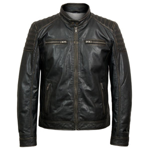 Tate mens brown leather jacket by Hidepark