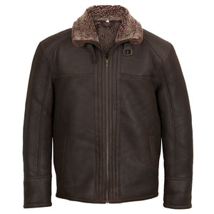 Wallace Men's Brown & Snowtop Sheepskin Jacket