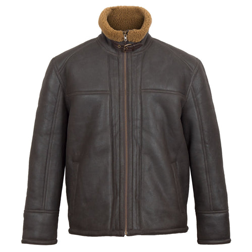 Wallace Men’s Brown & Rust Sheepskin Jacket
