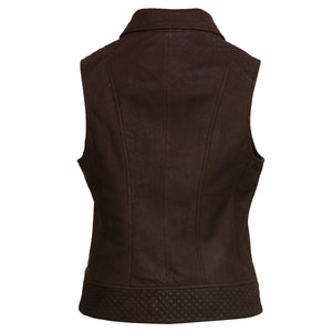 Womens Lucy  brown gilet back image