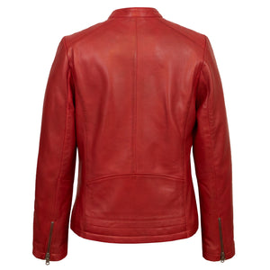 Ladies Red leather jacket Trudy
