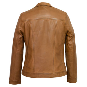 Womens Tan leather jacket Elsie