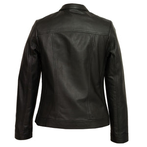 Womens black leather jacket elsie
