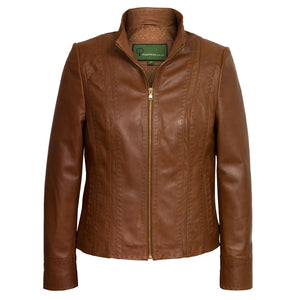 Women's Brown Leather Jacket: May