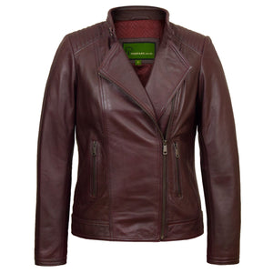 Ladies leather jacket burgundy Bonnie