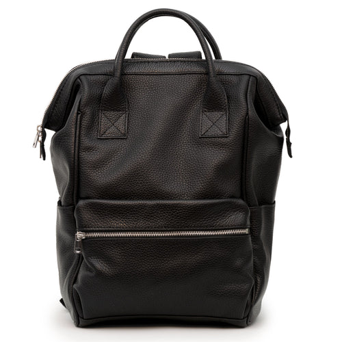 Arden: Black Leather Backpack